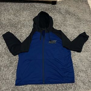 Nike Dri-Fit Men’s Full-Zip Training Hoodie (blue/black, XXL)
